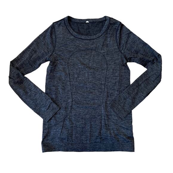 Lululemon Heathered Black Gray Swiftly Tech Long Sleeve Pullover Tee 6 - Picture 1 of 10